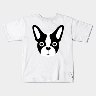 French Bulldog Black and White Face Kids T-Shirt